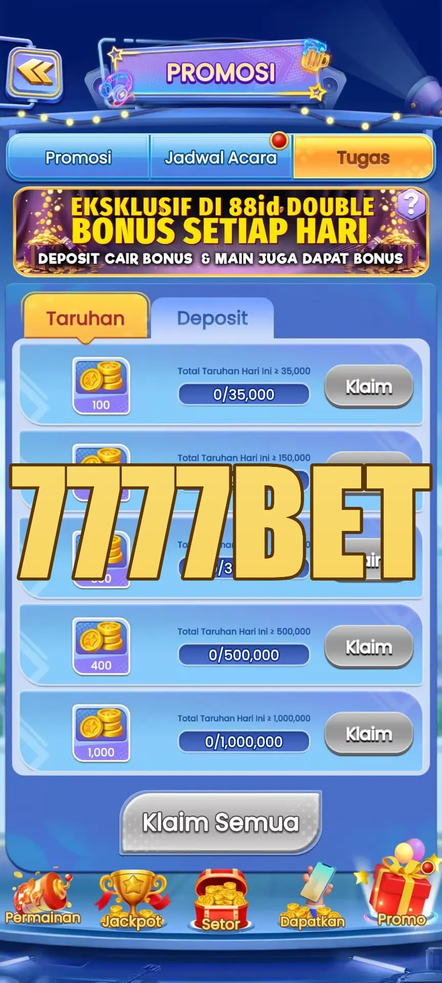 7777BET Tangkapan Layar Resmi APK
